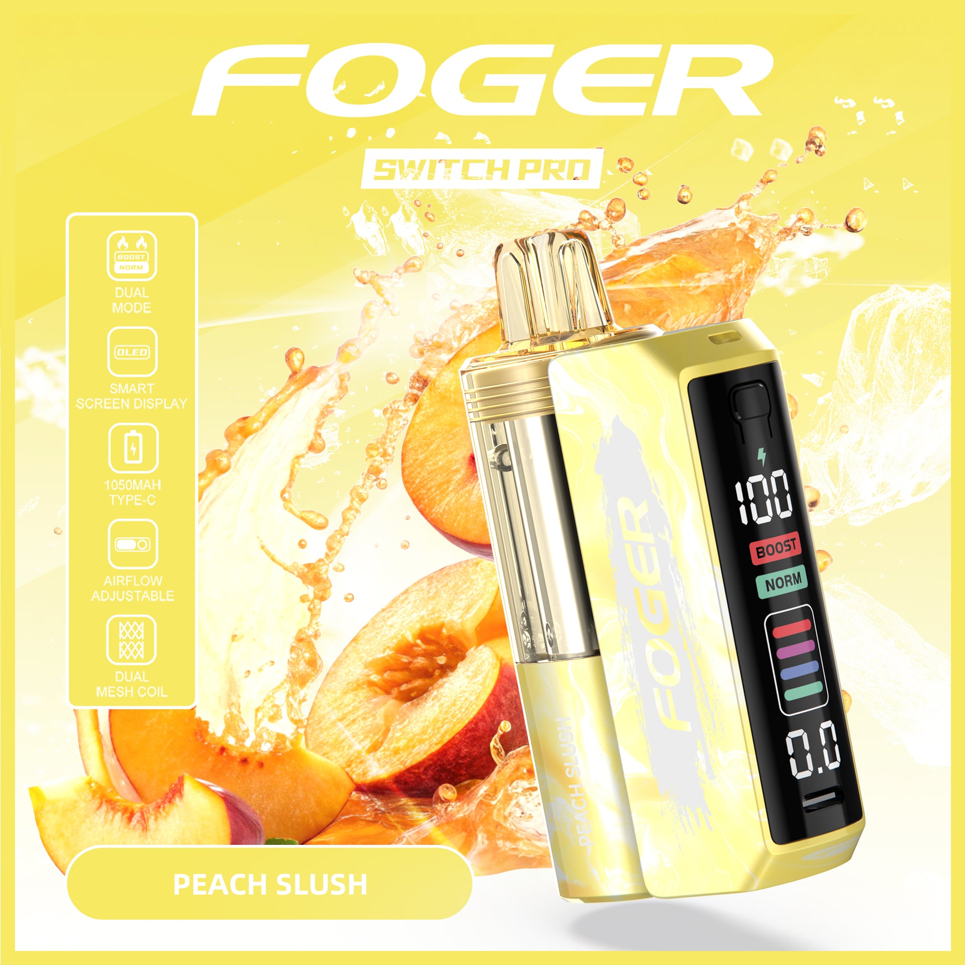 Peach Slush Foger Switch Pro Kit | 30K Puffs